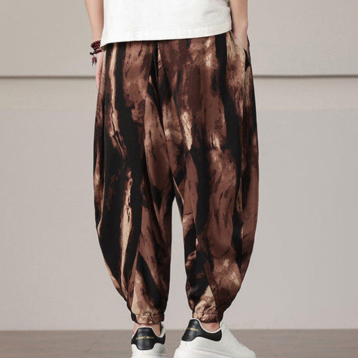 Pantalones harén con cordón y bolsillos para hombre con estampado de Buddha Stones - image 11
