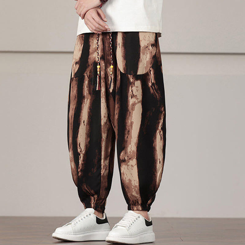 Pantalones harén con cordón y bolsillos para hombre con estampado de Buddha Stones - image 12