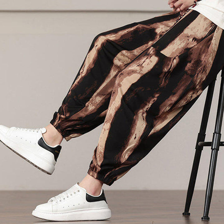 Pantalones harén con cordón y bolsillos para hombre con estampado de Buddha Stones - image 15