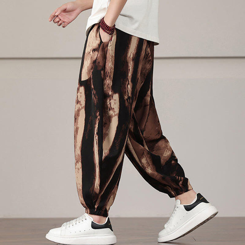 Pantalones harén con cordón y bolsillos para hombre con estampado de Buddha Stones - image 14