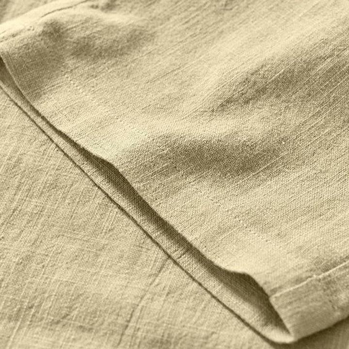 Pantalones de lino y algodón para hombre, versátiles, informales, con cordón, de largo 7-8 y bolsillos , de Buddha Stones