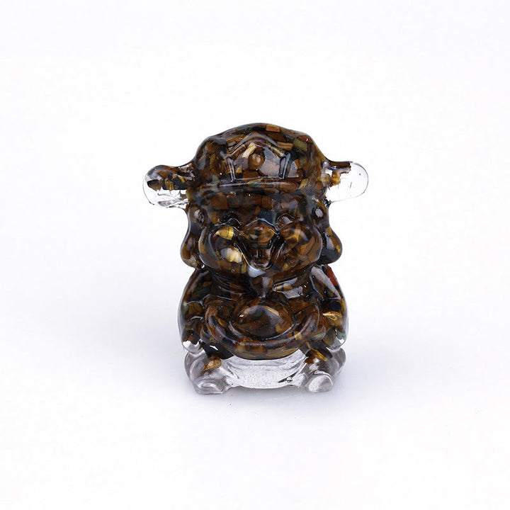 Buddha Stones, Dios de la Riqueza, Amatista, Cristal, Resina, Energía, Fortuna, Decoración del Hogar
