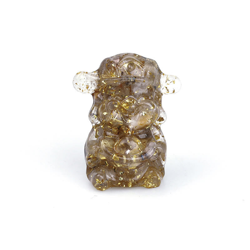 Buddha Stones, Dios de la Riqueza, Amatista, Cristal, Resina, Energía, Fortuna, Decoración del Hogar
