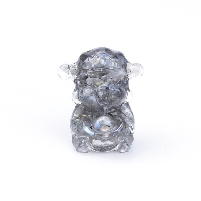 Buddha Stones, Dios de la Riqueza, Amatista, Cristal, Resina, Energía, Fortuna, Decoración del Hogar - Labradorita 5,6 x 4,7 x 3,5 cm - image 23