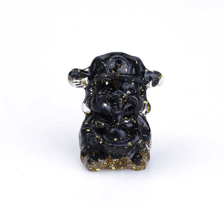Buddha Stones, Dios de la Riqueza, Amatista, Cristal, Resina, Energía, Fortuna, Decoración del Hogar