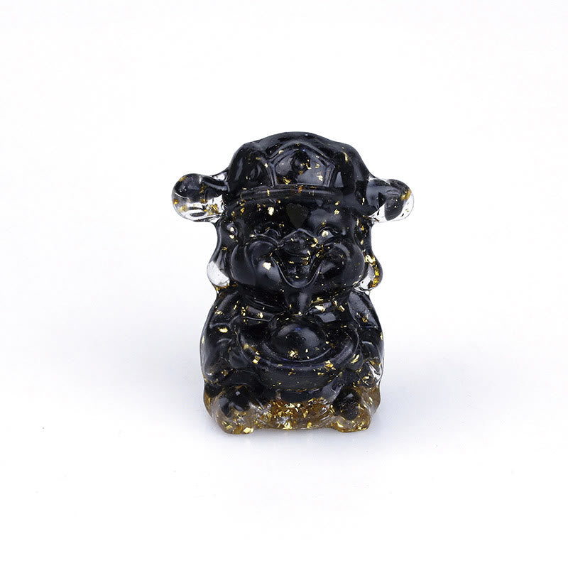 Buddha Stones, Dios de la Riqueza, Amatista, Cristal, Resina, Energía, Fortuna, Decoración del Hogar - Obsidiana negra 5,6 x 4,7 x 3,5 cm - image 16