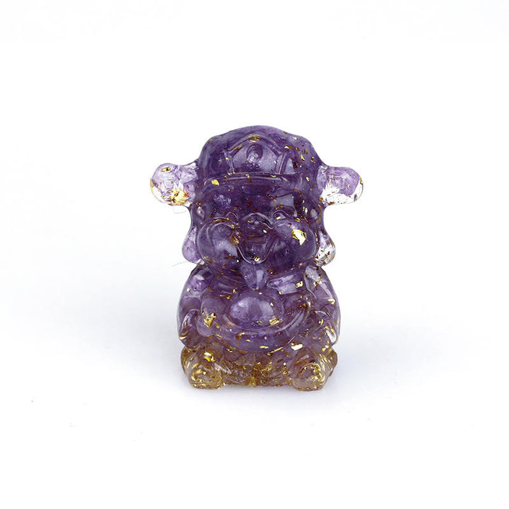 Buddha Stones, Dios de la Riqueza, Amatista, Cristal, Resina, Energía, Fortuna, Decoración del Hogar
