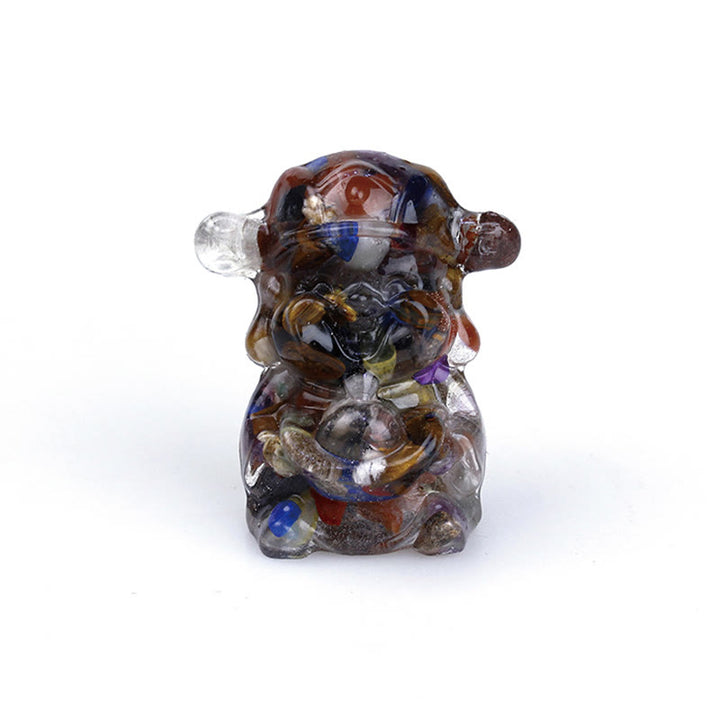 Buddha Stones, Dios de la Riqueza, Amatista, Cristal, Resina, Energía, Fortuna, Decoración del Hogar
