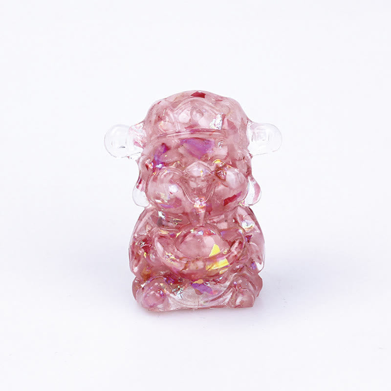 Buddha Stones, Dios de la Riqueza, Amatista, Cristal, Resina, Energía, Fortuna, Decoración del Hogar