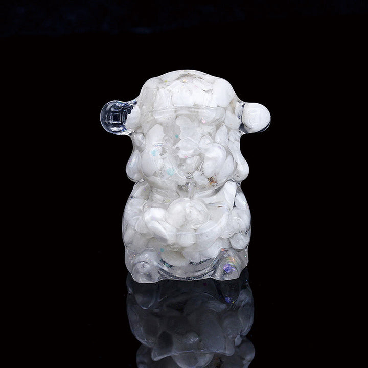 Buddha Stones, Dios de la Riqueza, Amatista, Cristal, Resina, Energía, Fortuna, Decoración del Hogar - Cristal blanco 5,6 x 4,7 x 3,5 cm - image 36