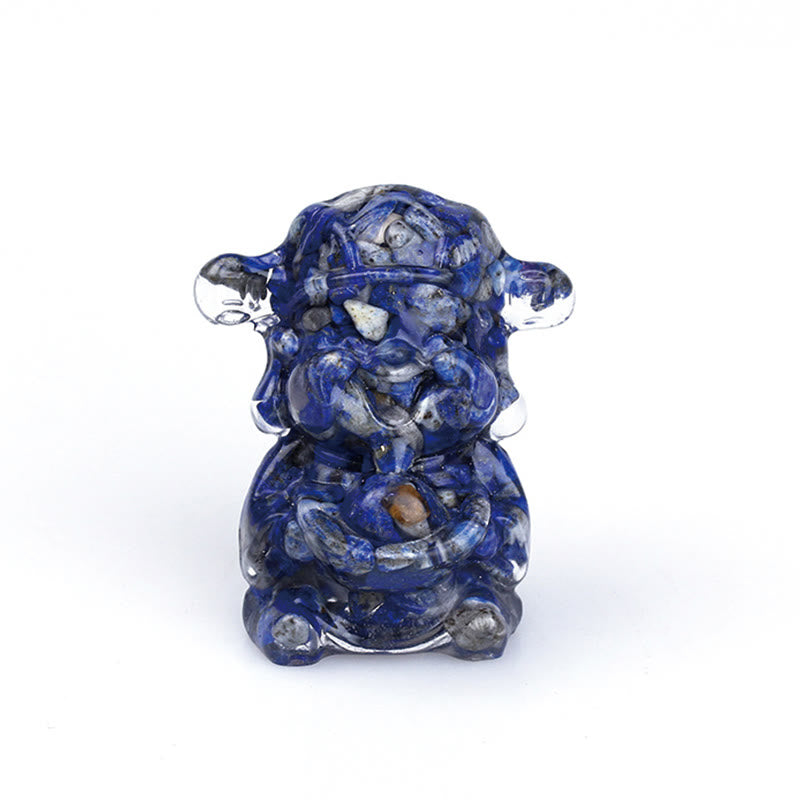 Buddha Stones, Dios de la Riqueza, Amatista, Cristal, Resina, Energía, Fortuna, Decoración del Hogar - Lazurita 5,6 x 4,7 x 3,5 cm - image 29