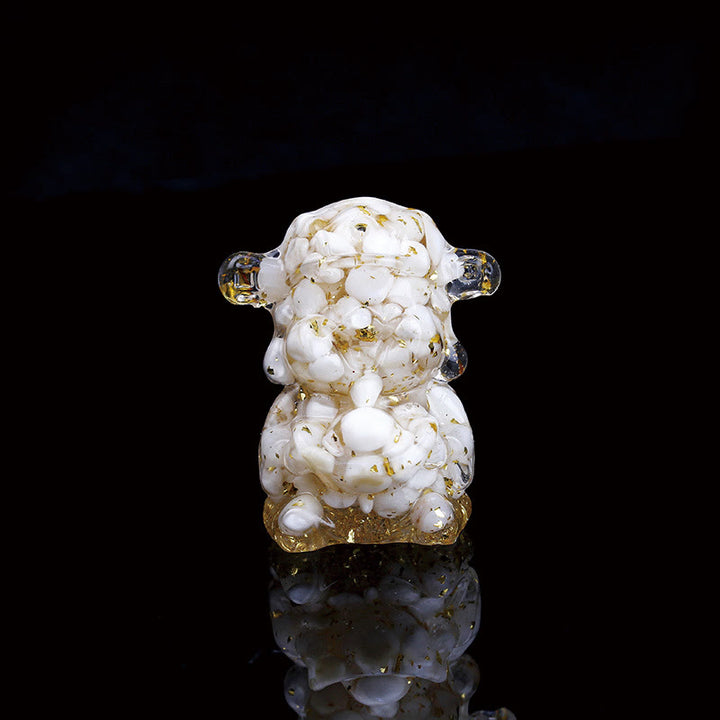 Buddha Stones, Dios de la Riqueza, Amatista, Cristal, Resina, Energía, Fortuna, Decoración del Hogar - Concha blanca 5,6*4,7*3,5 cm - image 35