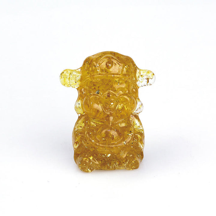 Buddha Stones, Dios de la Riqueza, Amatista, Cristal, Resina, Energía, Fortuna, Decoración del Hogar