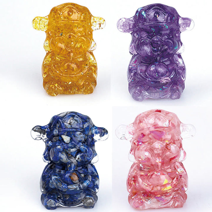 Buddha Stones, Dios de la Riqueza, Amatista, Cristal, Resina, Energía, Fortuna, Decoración del Hogar