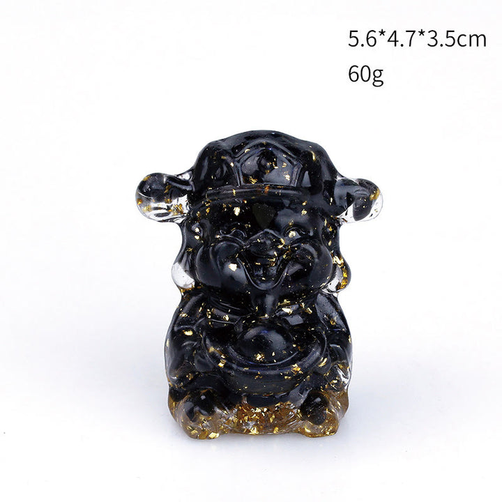Buddha Stones, Dios de la Riqueza, Amatista, Cristal, Resina, Energía, Fortuna, Decoración del Hogar