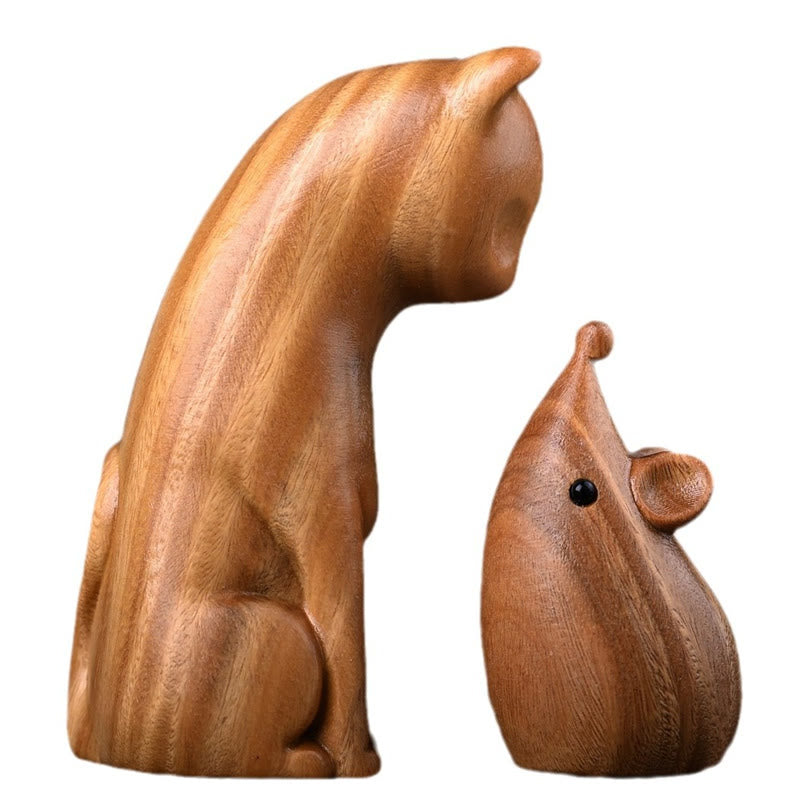 Buddha Stones, Gato Pequeño, Ratón, Sándalo Verde, Palosanto Rojo Africano, Paz, Decoración del Hogar - image 6
