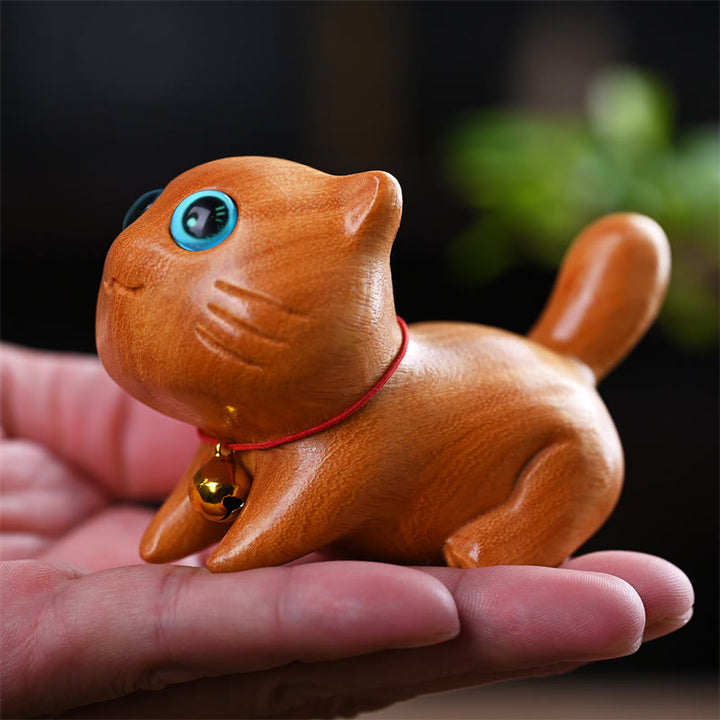 Buddha Stones, pequeño, lindo, gato durmiendo seguro, sándalo, curación, decoración del hogar - image 4