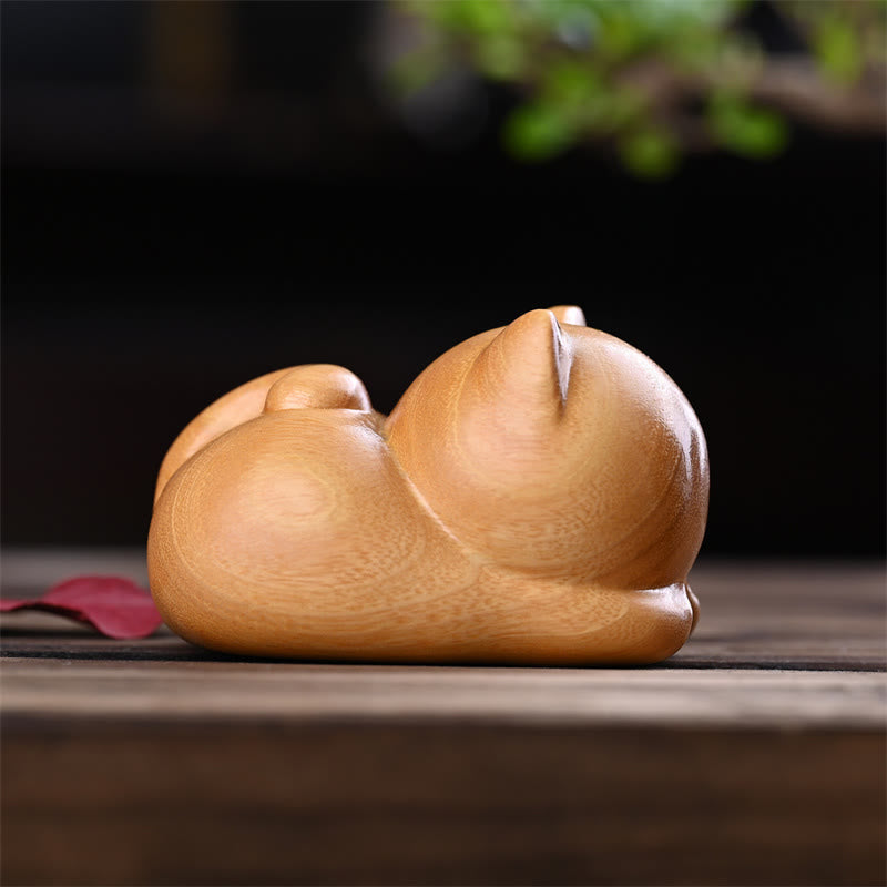 Buddha Stones, pequeño, lindo, gato durmiendo seguro, sándalo, curación, decoración del hogar - image 14