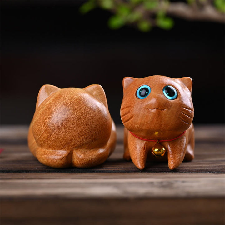Buddha Stones, pequeño, lindo, gato durmiendo seguro, sándalo, curación, decoración del hogar - image 9