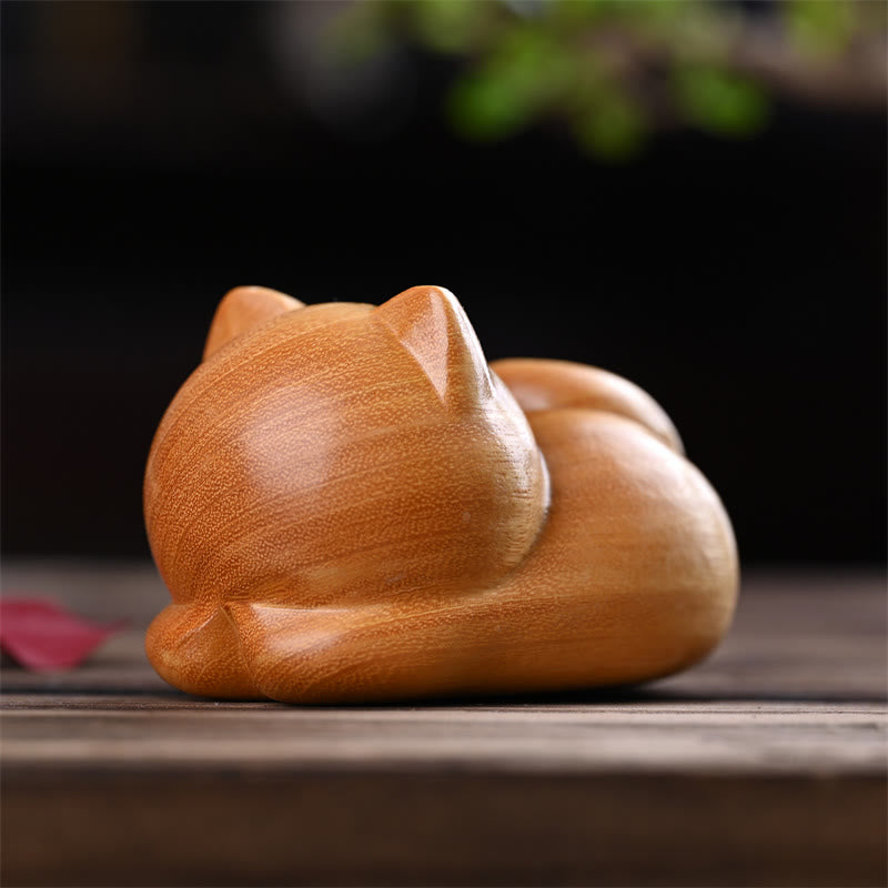 Buddha Stones, pequeño, lindo, gato durmiendo seguro, sándalo, curación, decoración del hogar - image 13