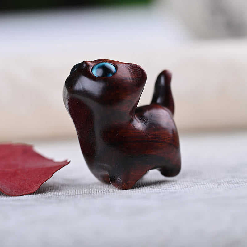 Buddha Stones, sándalo verde, madera de ébano, sándalo, hoja pequeña, sándalo rojo, mini gato de la suerte, decoración de paz - Hoja pequeña de sándalo rojo con ojos azules (3,1 x 1,8 x 3,2 cm) - image 14