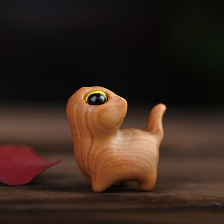 Buddha Stones, sándalo verde, madera de ébano, sándalo, hoja pequeña, sándalo rojo, mini gato de la suerte, decoración de paz - Thuja Sutchuenensis Ojos Amarillos 3*3*2.0cm - image 16