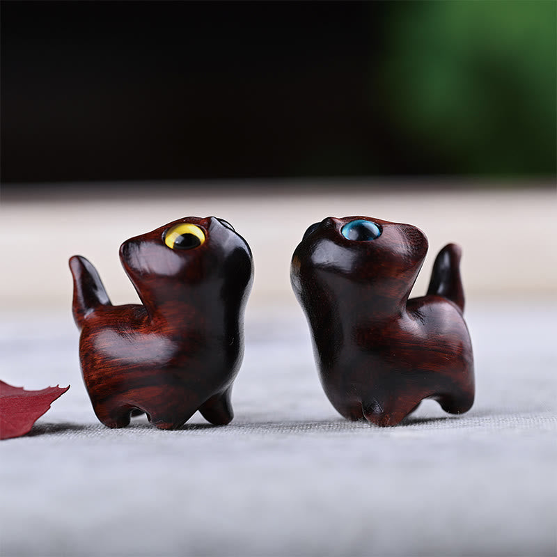 Buddha Stones, sándalo verde, madera de ébano, sándalo, hoja pequeña, sándalo rojo, mini gato de la suerte, decoración de paz - 2 piezas de hojas pequeñas de sándalo rojo para gatos - image 36