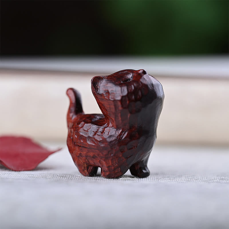 Buddha Stones, sándalo verde, madera de ébano, sándalo, hoja pequeña, sándalo rojo, mini gato de la suerte, decoración de paz - Gato de sándalo rojo de hoja pequeña - image 22