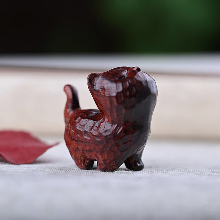 Buddha Stones, sándalo verde, madera de ébano, sándalo, hoja pequeña, sándalo rojo, mini gato de la suerte, decoración de paz - Gato de sándalo rojo de hoja pequeña - image 22