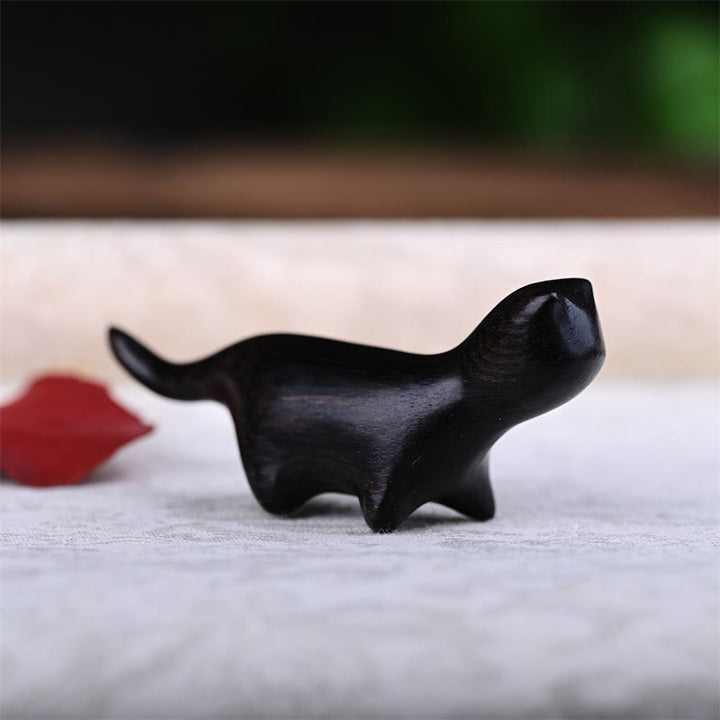 Buddha Stones, sándalo verde, hoja pequeña, sándalo rojo, madera de ébano, madera de arcoíris, mini gato caminante de la suerte, decoración positiva - image 9