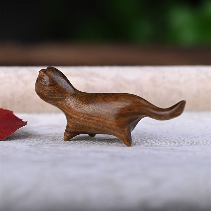 Buddha Stones, sándalo verde, hoja pequeña, sándalo rojo, madera de ébano, madera de arcoíris, mini gato caminante de la suerte, decoración positiva - image 4