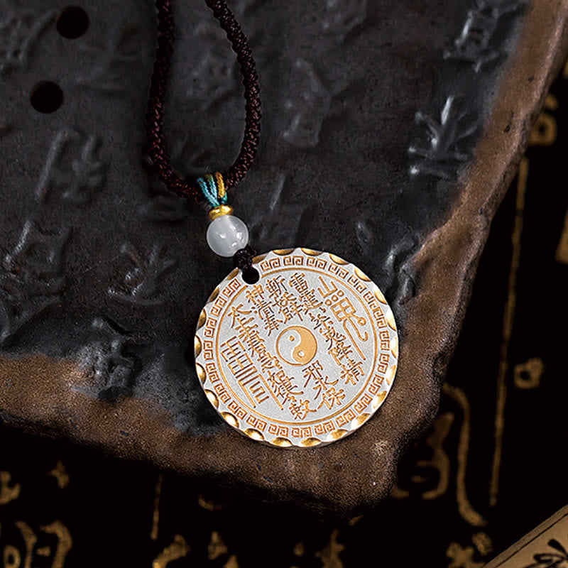 Colgante de collar de armonía de cobre con diseño Yin Yang Bagua , Buddha Stones, montaña, fantasmas, gastar dinero - image 2