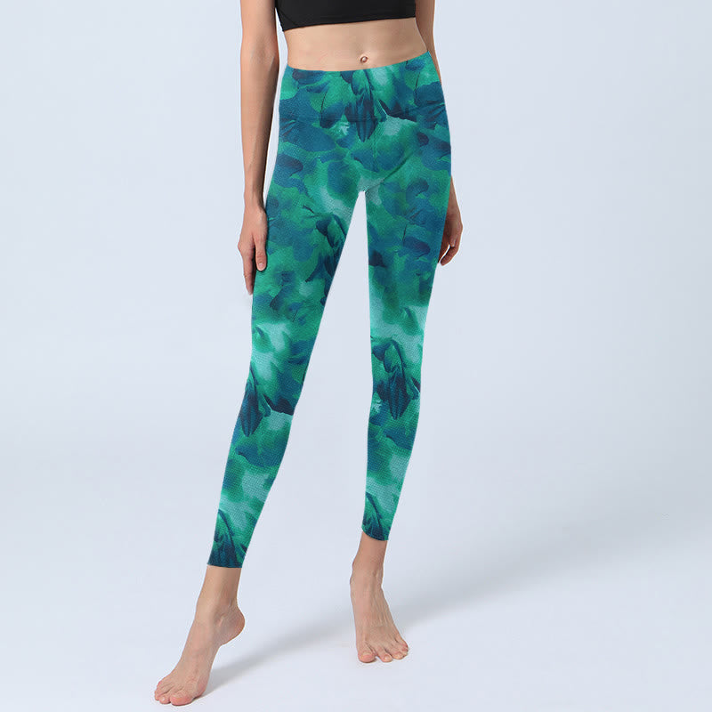 Leggings de yoga para mujer con estampado floral de Buddha Stones - image 5