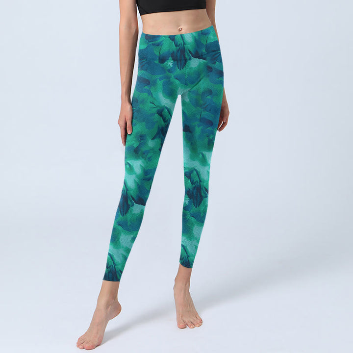Leggings de yoga para mujer con estampado floral de Buddha Stones - image 5