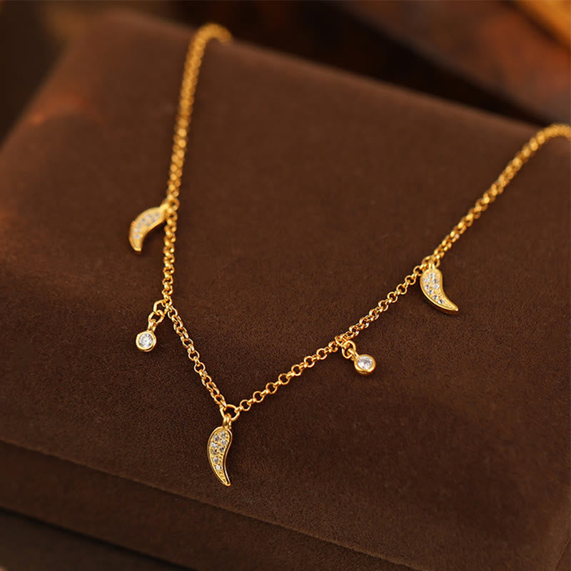 Tobillera de protección con dije de pimiento pequeño y circonitas de plata de ley 925 con Buddha Stones - image 1