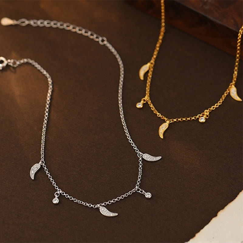 Tobillera de protección con dije de pimiento pequeño y circonitas de plata de ley 925 con Buddha Stones