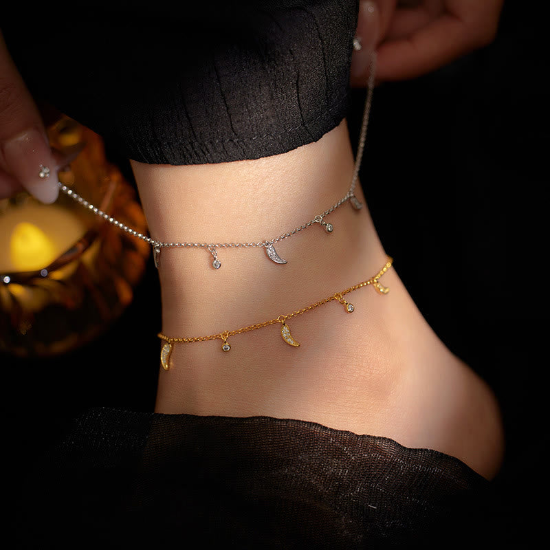 Tobillera de protección con dije de pimiento pequeño y circonitas de plata de ley 925 con Buddha Stones - image 14