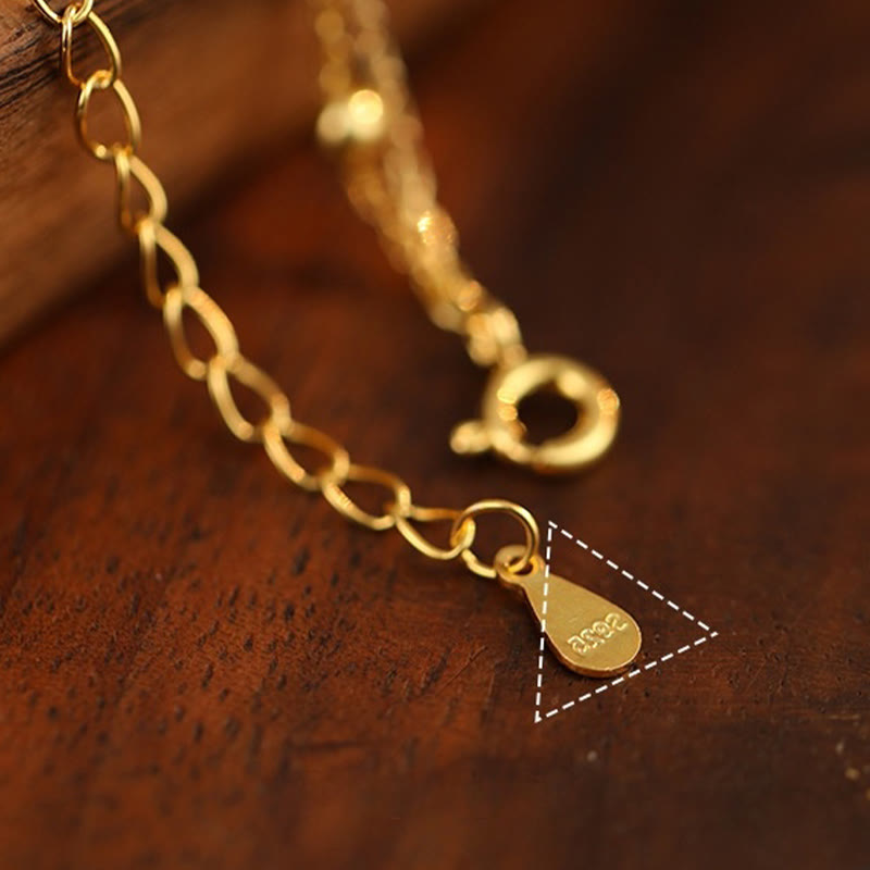 Tobillera de protección con dije de pimiento pequeño y circonitas de plata de ley 925 con Buddha Stones