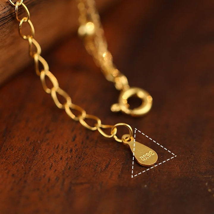 Tobillera de protección con dije de pimiento pequeño y circonitas de plata de ley 925 con Buddha Stones