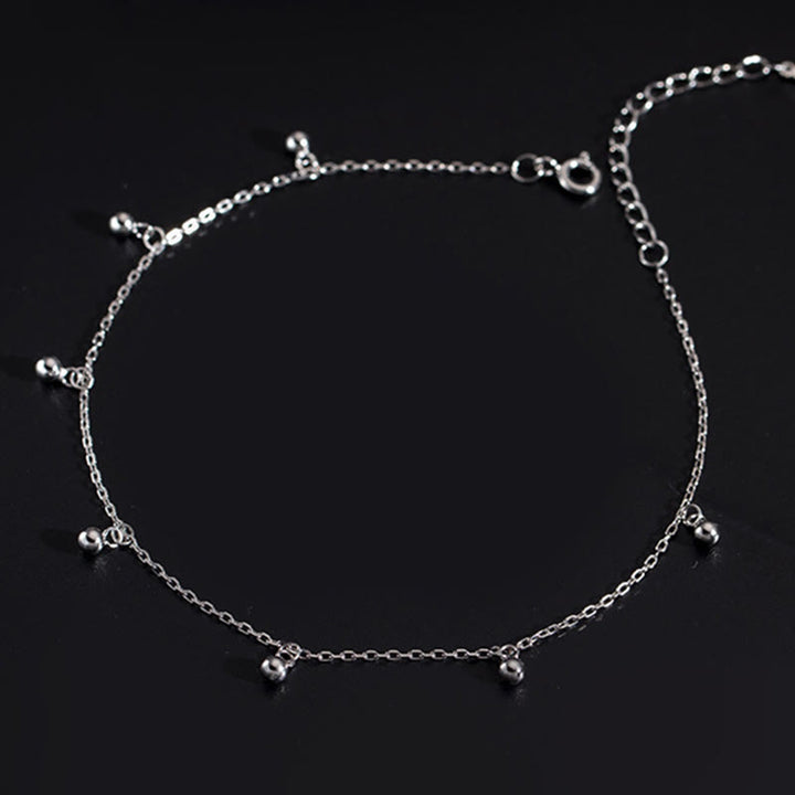 Tobillera con dije de bendición de cuentas pequeñas de plata de ley 925 con Buddha Stones