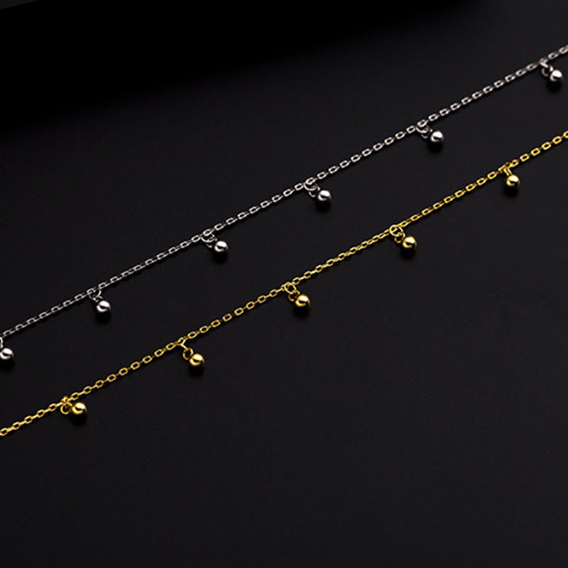 Tobillera con dije de bendición de cuentas pequeñas de plata de ley 925 con Buddha Stones