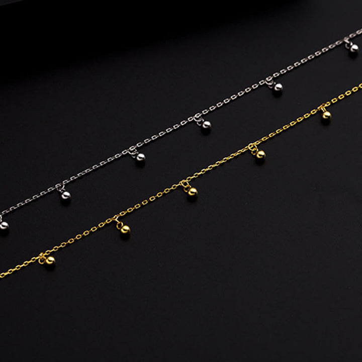 Tobillera con dije de bendición de cuentas pequeñas de plata de ley 925 con Buddha Stones