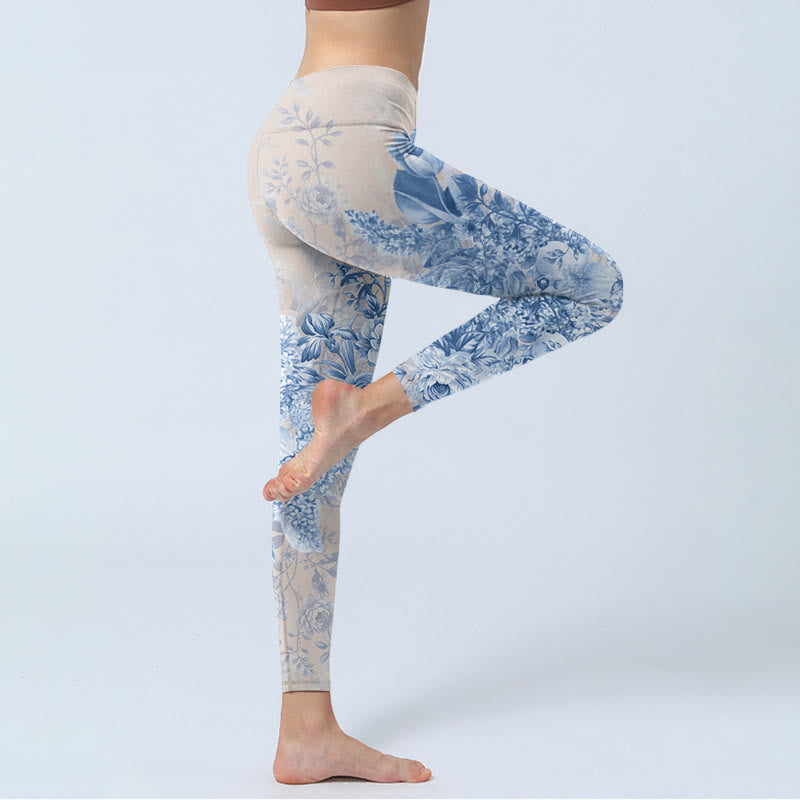 Leggings de yoga para mujer con estampado de margaritas y rosas de Buddha Stones - image 4