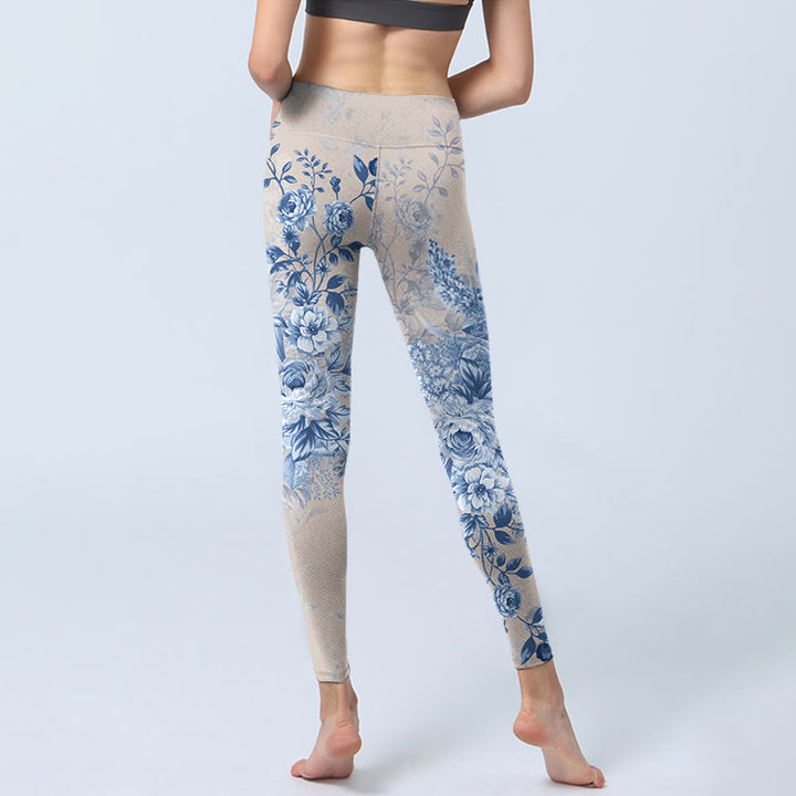 Leggings de yoga para mujer con estampado de margaritas y rosas de Buddha Stones - image 6