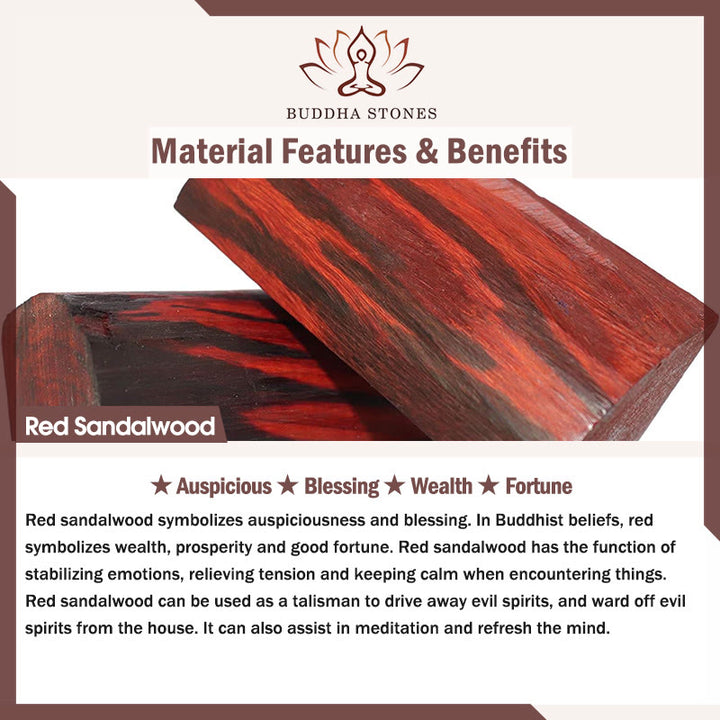 Llavero con el símbolo de la abundancia Fu de Buddha Stones , jade hetiano, sándalo natural, sándalo rojo, sándalo verde y sándalo rojo.