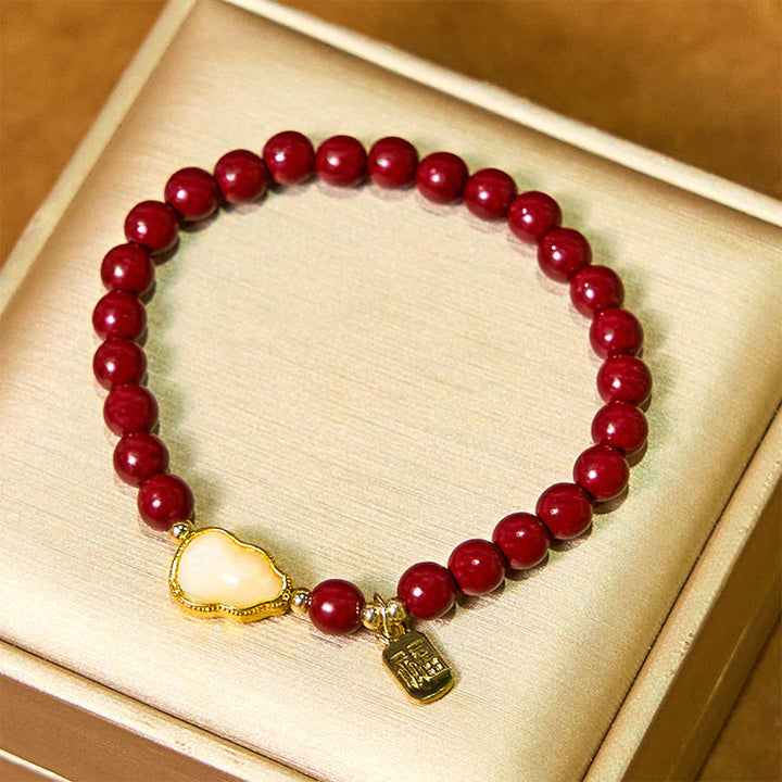 Pulsera con amuleto de bendición con Buddha Stones y calabaza cinabrio
