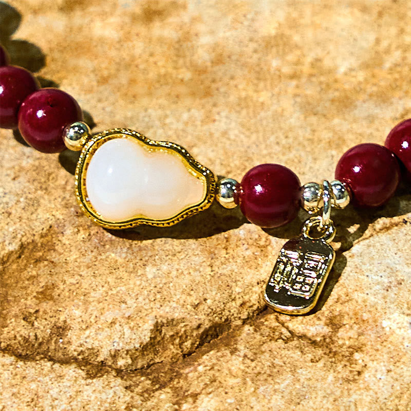 Pulsera con amuleto de bendición con Buddha Stones y calabaza cinabrio