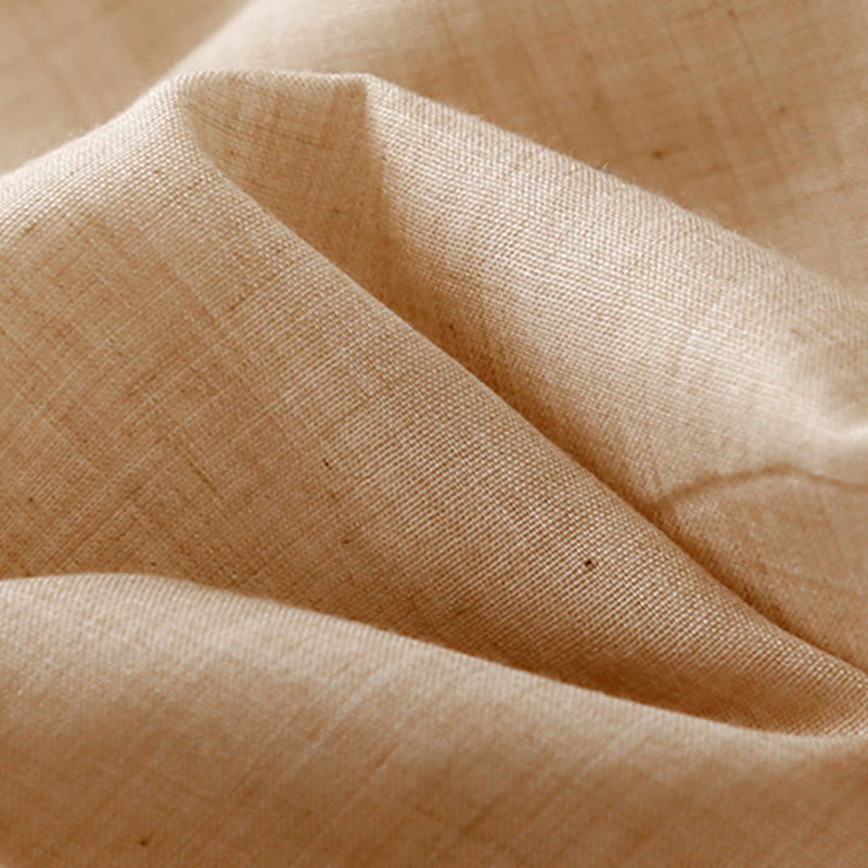 Pantalones anchos de algodón y lino con botones de rana china de color liso para mujer con Buddha Stones - image 15