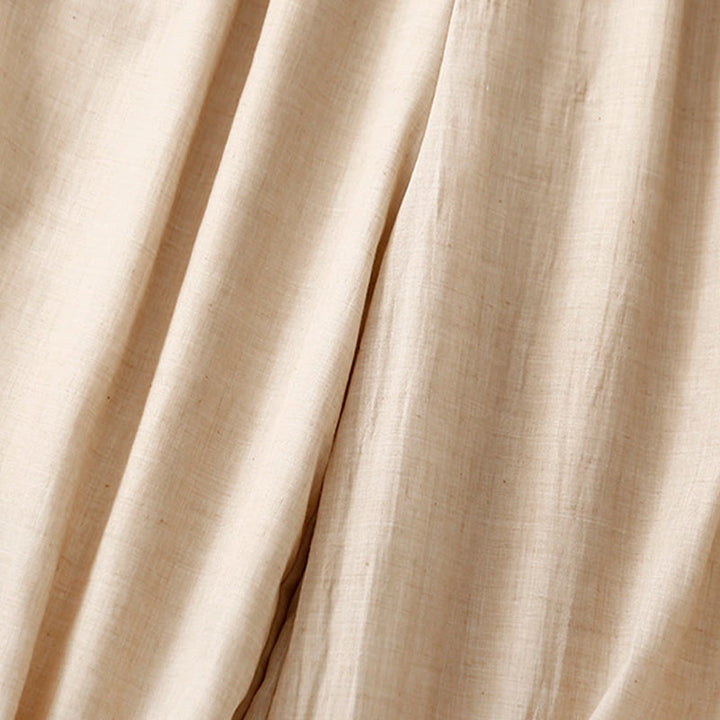 Pantalones anchos de algodón y lino con botones de rana china de color liso para mujer con Buddha Stones - image 13