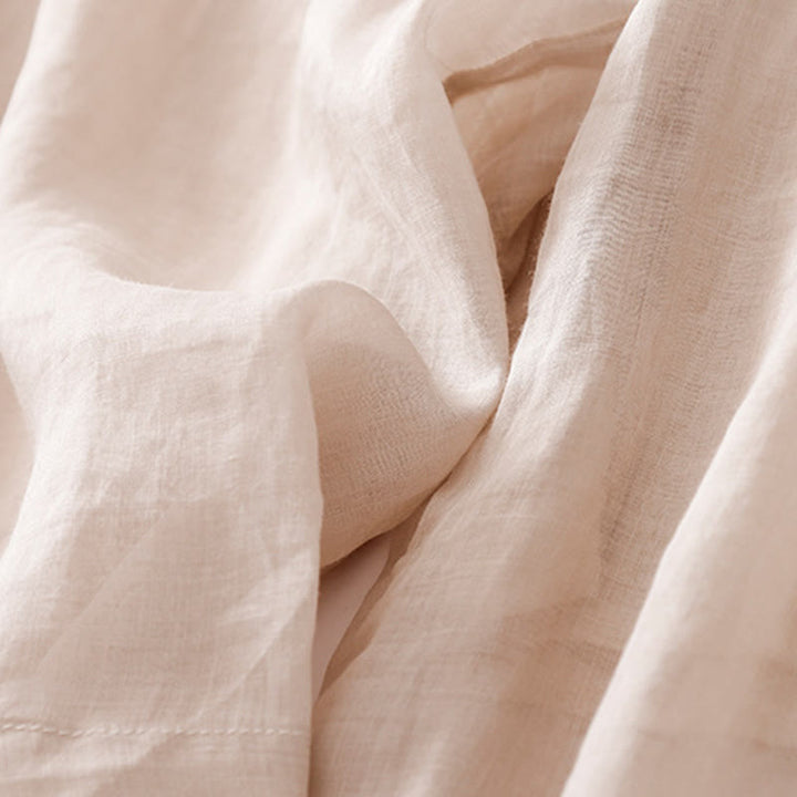 Pantalones anchos de lino y algodón de doble capa con bordado de Buddha Stones para mujer, con bolsillos - image 22